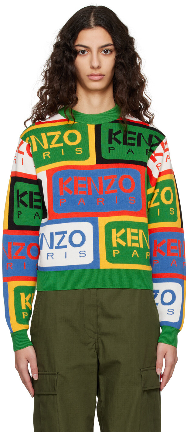 

Разноцветный свитер Kenzo Paris Label, Серый