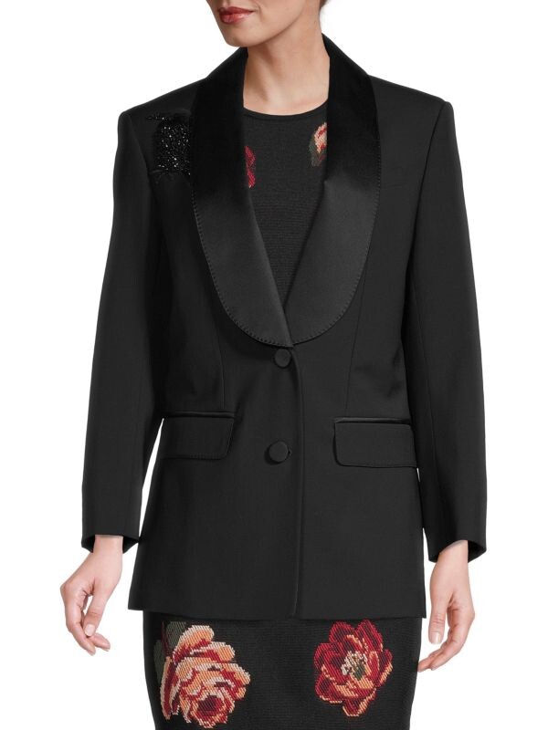 

Шерстяной блейзер с шелковой отделкой Alexander McQueen Black