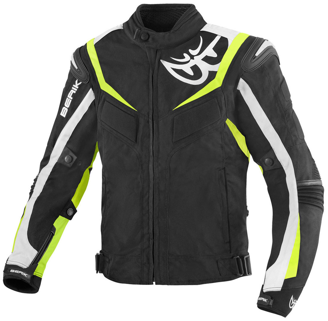Мотоциклетная текстильная куртка Berik Endurance водонепроницаемая, черный/белый/желтый водонепроницаемая куртка endurance серо коричневый