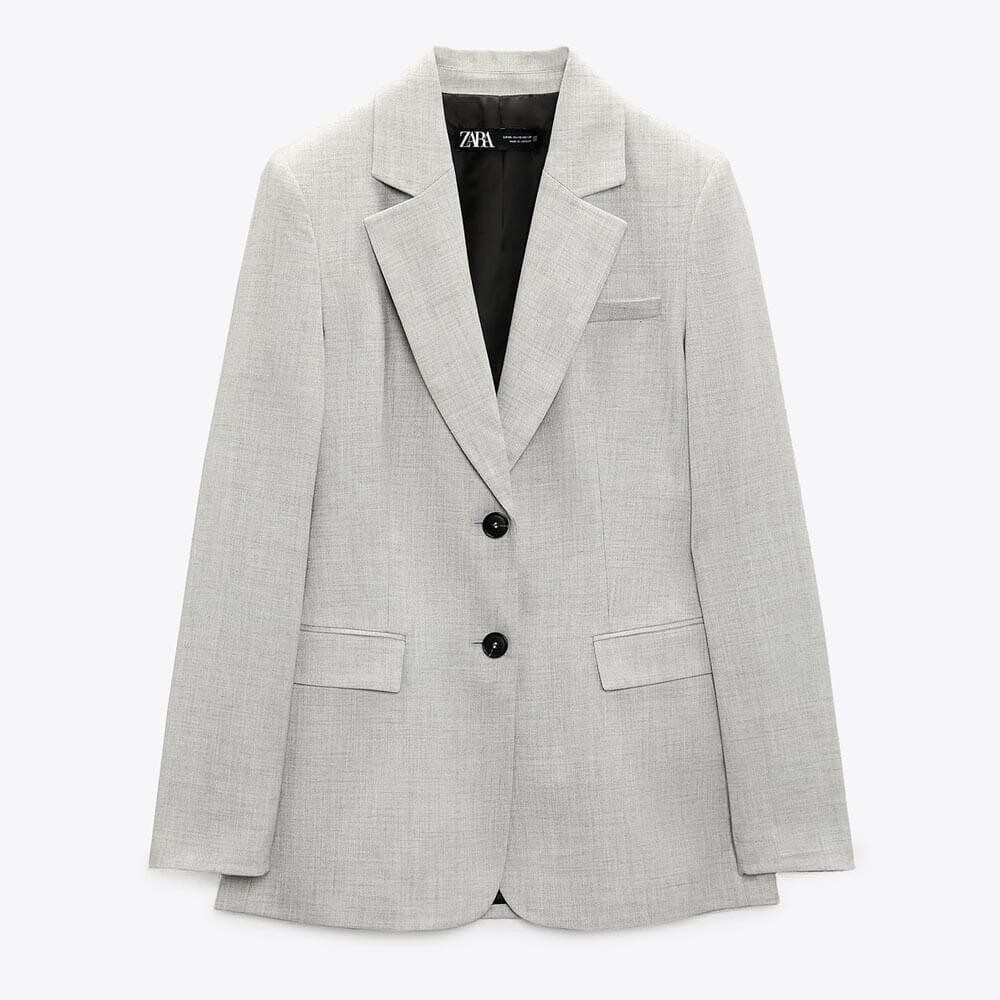 

Блейзер Zara Tailored Straight Fit, серый