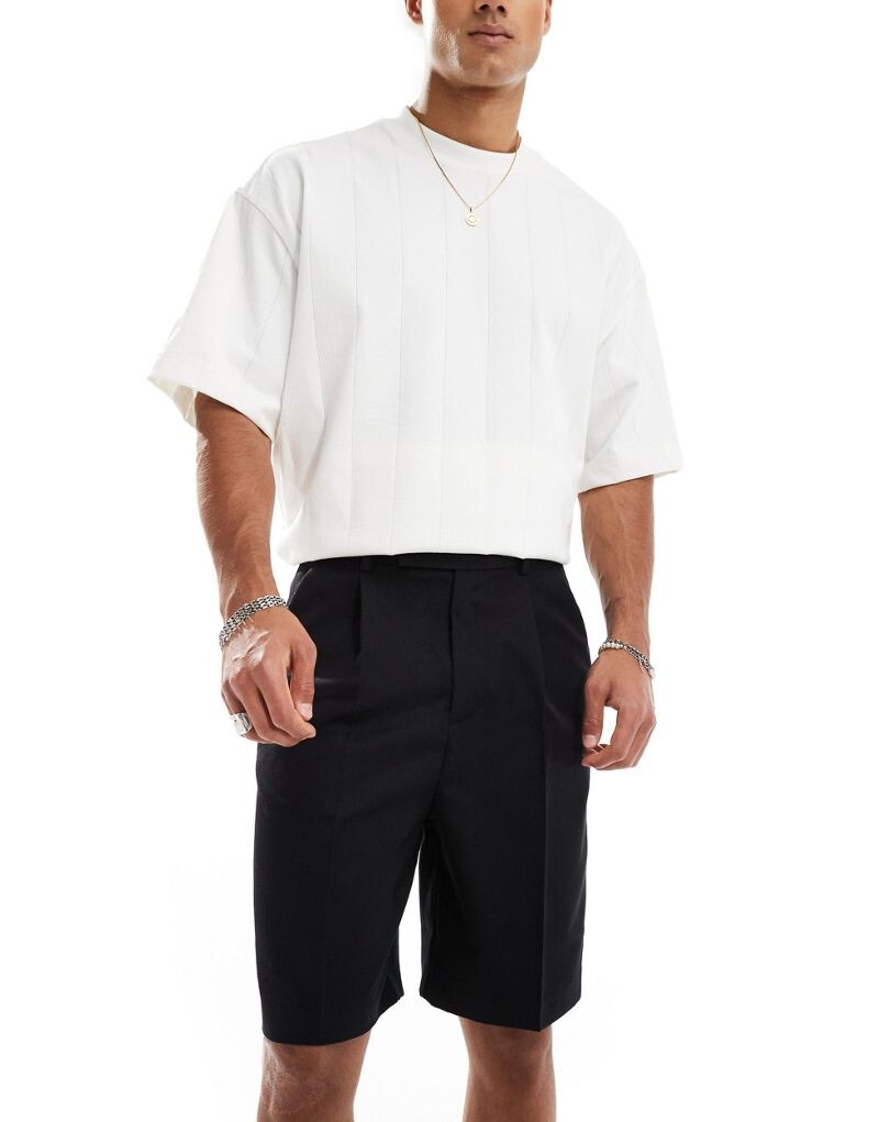 

Черные нарядные широкие шорты ASOS DESIGN