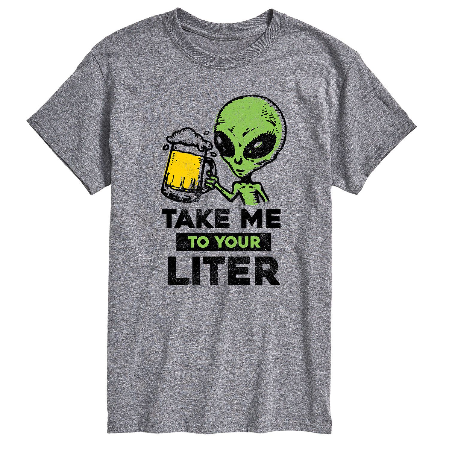Мужская футболка с рисунком Take Me To Your Liter Alien Beer Licensed Character
