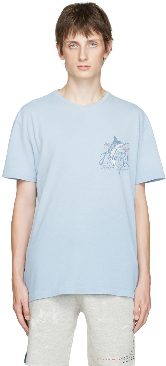 

Синяя футболка с рисунком Polo Ralph Lauren