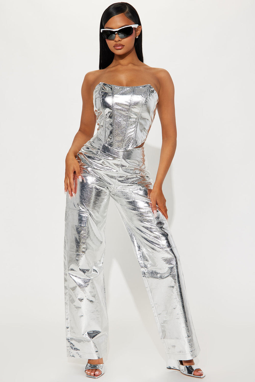 

Брюки Fashion Nova TP4389C, серебряный, Серый