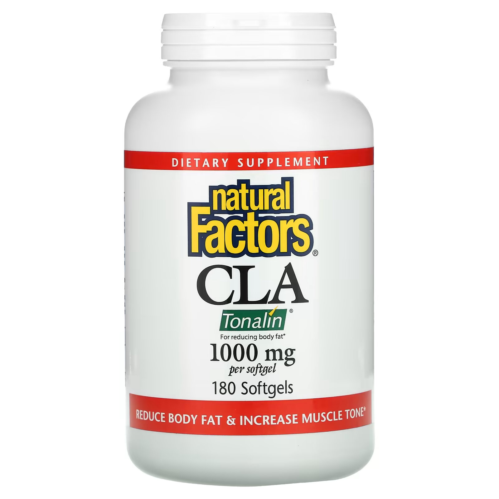 natural factors cla tonalin 1000 мг 90 мягких таблеток Natural Factors, CLA, смесь конъюгированной линолевой кислоты, 1000 мг, 180 мягких таблеток