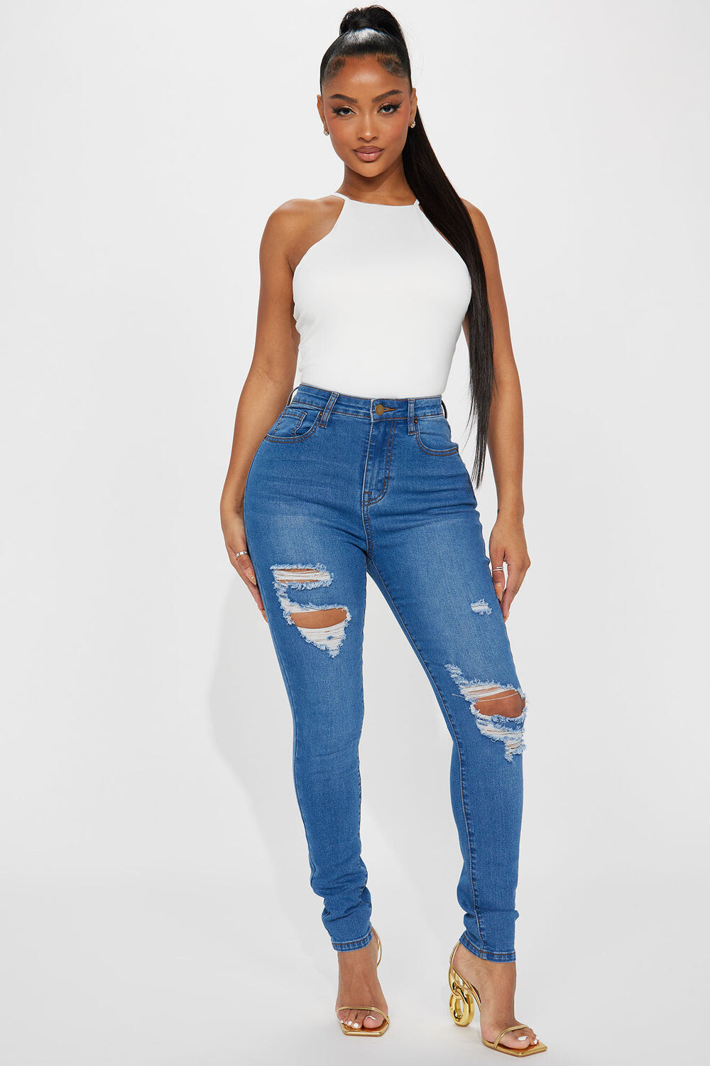 

Джинсы скинни Fashion Nova YJDM15HRDOPTION2, синий