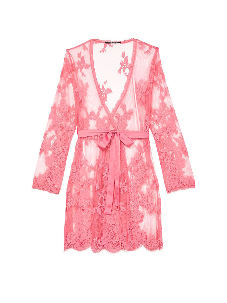 

Халат Victoria's Secret Sheer Lace, розовый