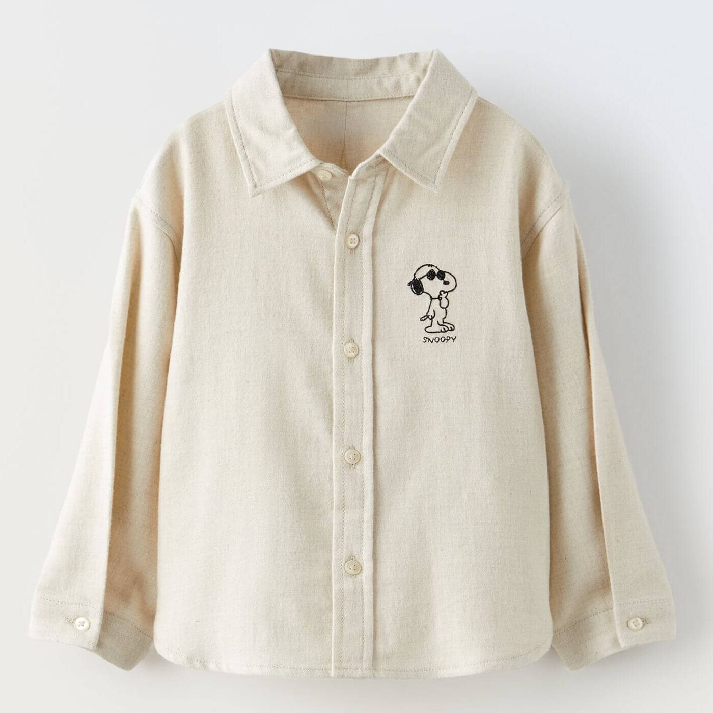 

Рубашка Zara Snoopy Peanuts, кремовый/черный