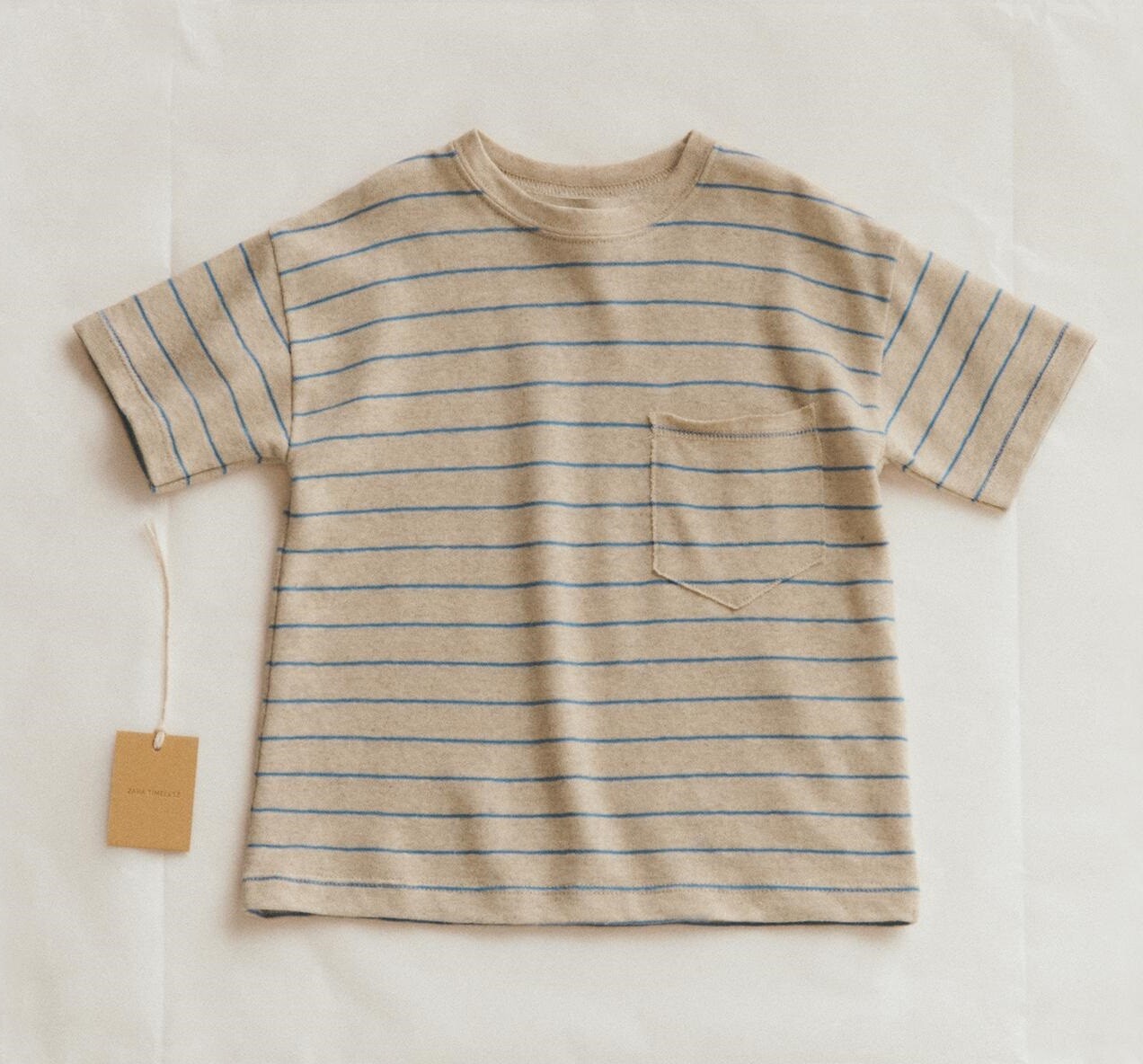 Футболка Zara Timelesz Striped Linen Blend, серый