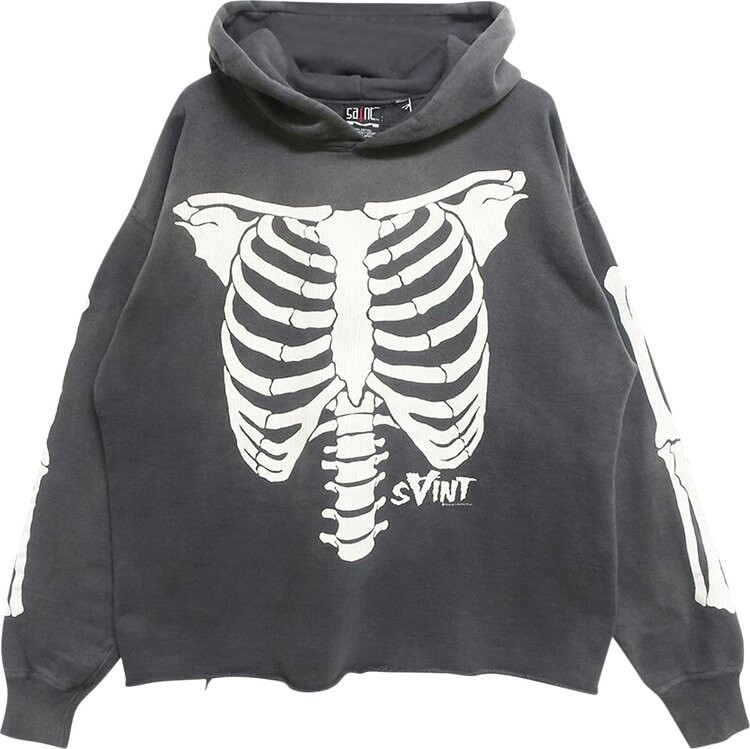 

Худи Saint Michael Bone Hoodie 'Black', черный
