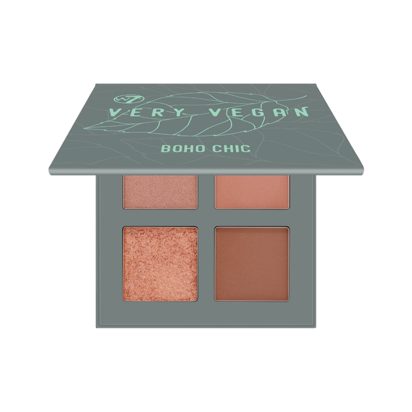 W7 Very Vegan Pressed Pigment Quad палетка прессованных пигментов для глаз Boho Chic, 8г - фото