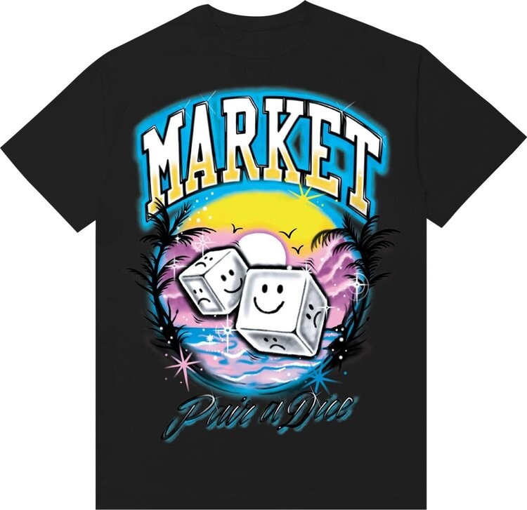 

Футболка Market Smiley Pair Of Dice T-Shirt 'Vintage Black', черный