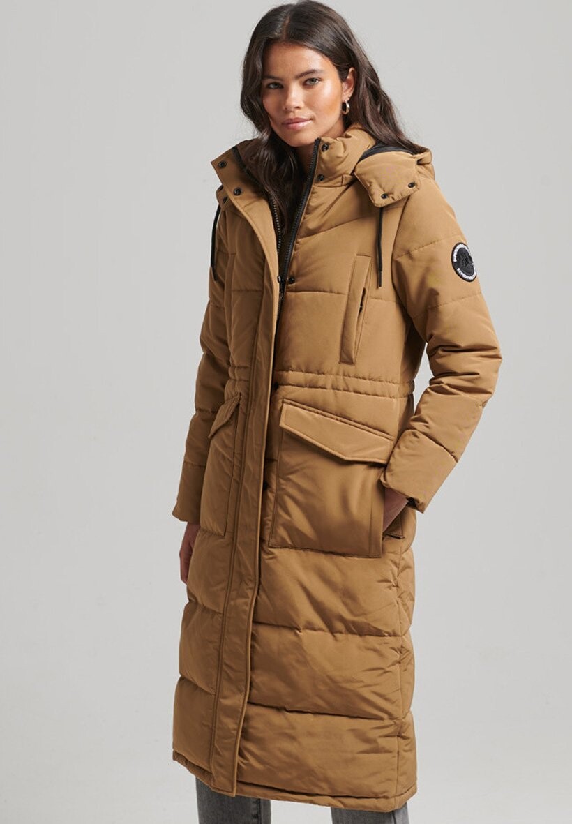 

Пальто зимнее Superdry, песочный, Бежевый