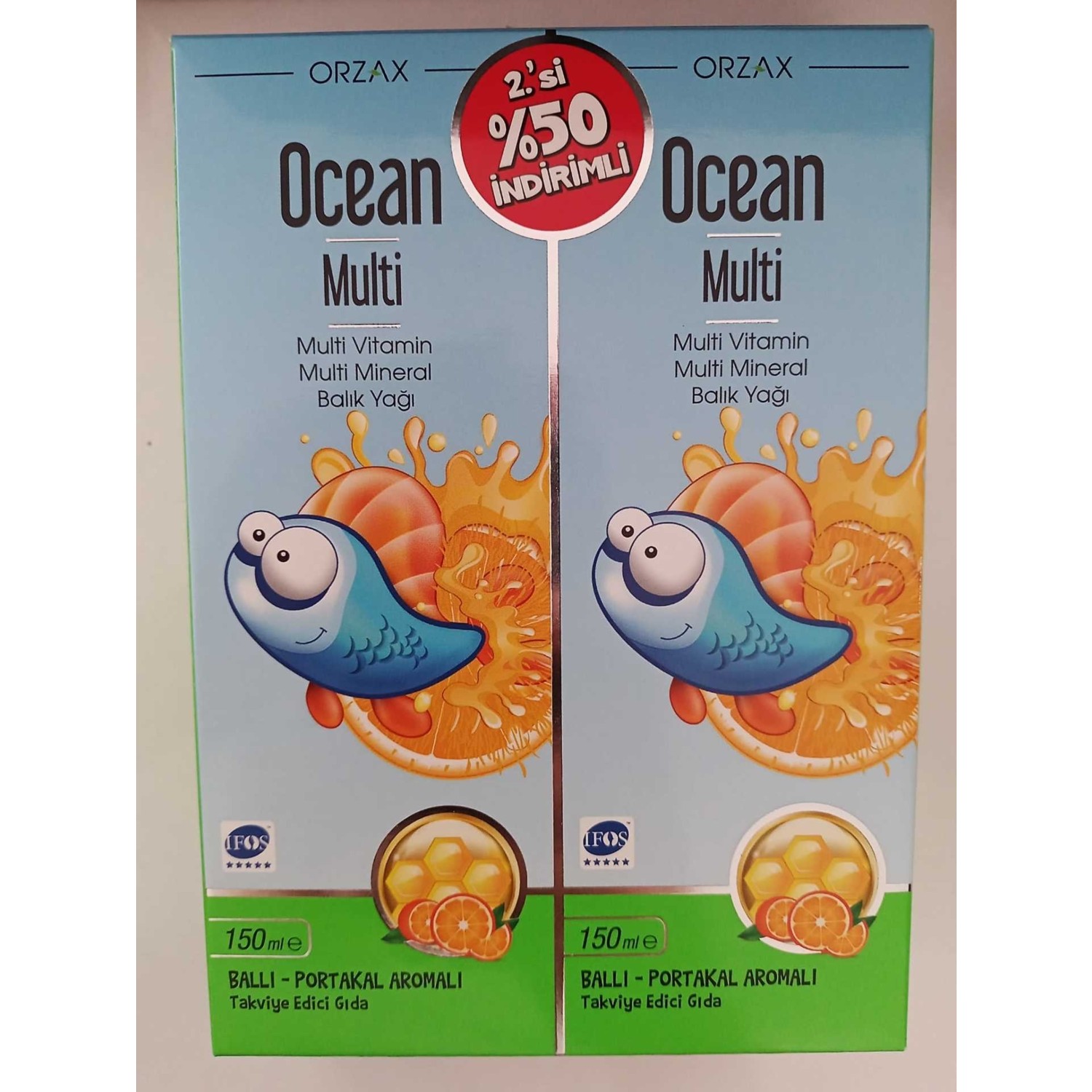 цена Пищевая добавка Orzax Ocean Multi Vitamin Mineral Fish Oil, 150 мл