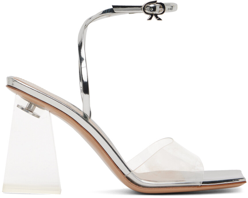 

Серебряные босоножки на каблуке Cosmic 85 Gianvito Rossi