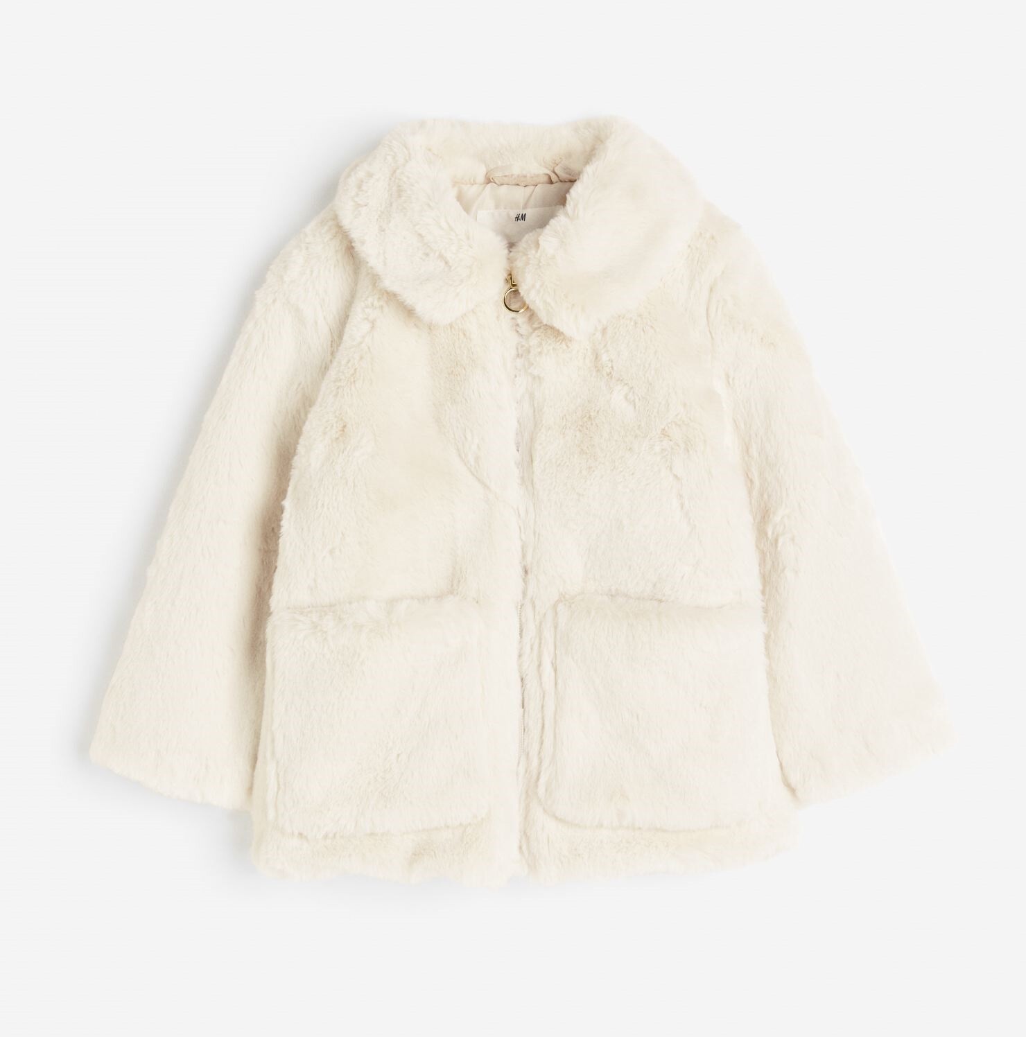 

Куртка H&M Fluffy with Collar, белый