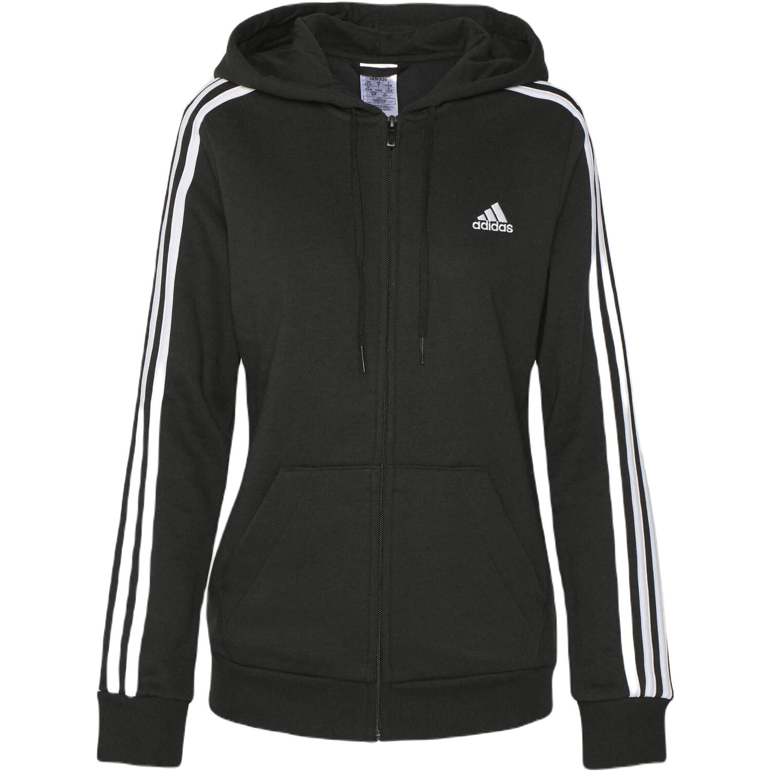 

Толстовка на молнии Adidas Essentials Fleece 3-stripes, черный