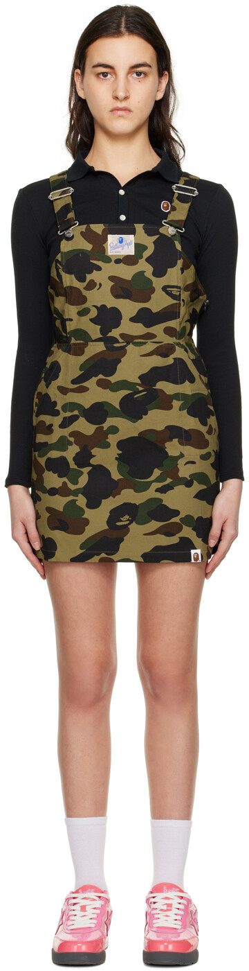 

Зеленое мини-платье-джемпер BAPE