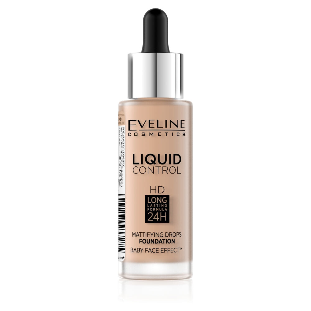 

Eveline Cosmetics Liquid Control HD Long Lasting Formula 24H Основа-капельница 040 Теплый Бежевый 32мл