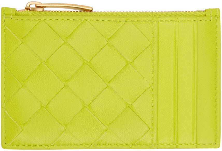 

Зеленая визитница на молнии Bottega Veneta