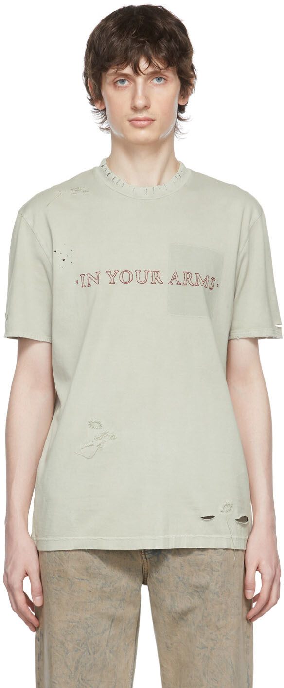 

Зеленая хлопковая футболка Acne Studios