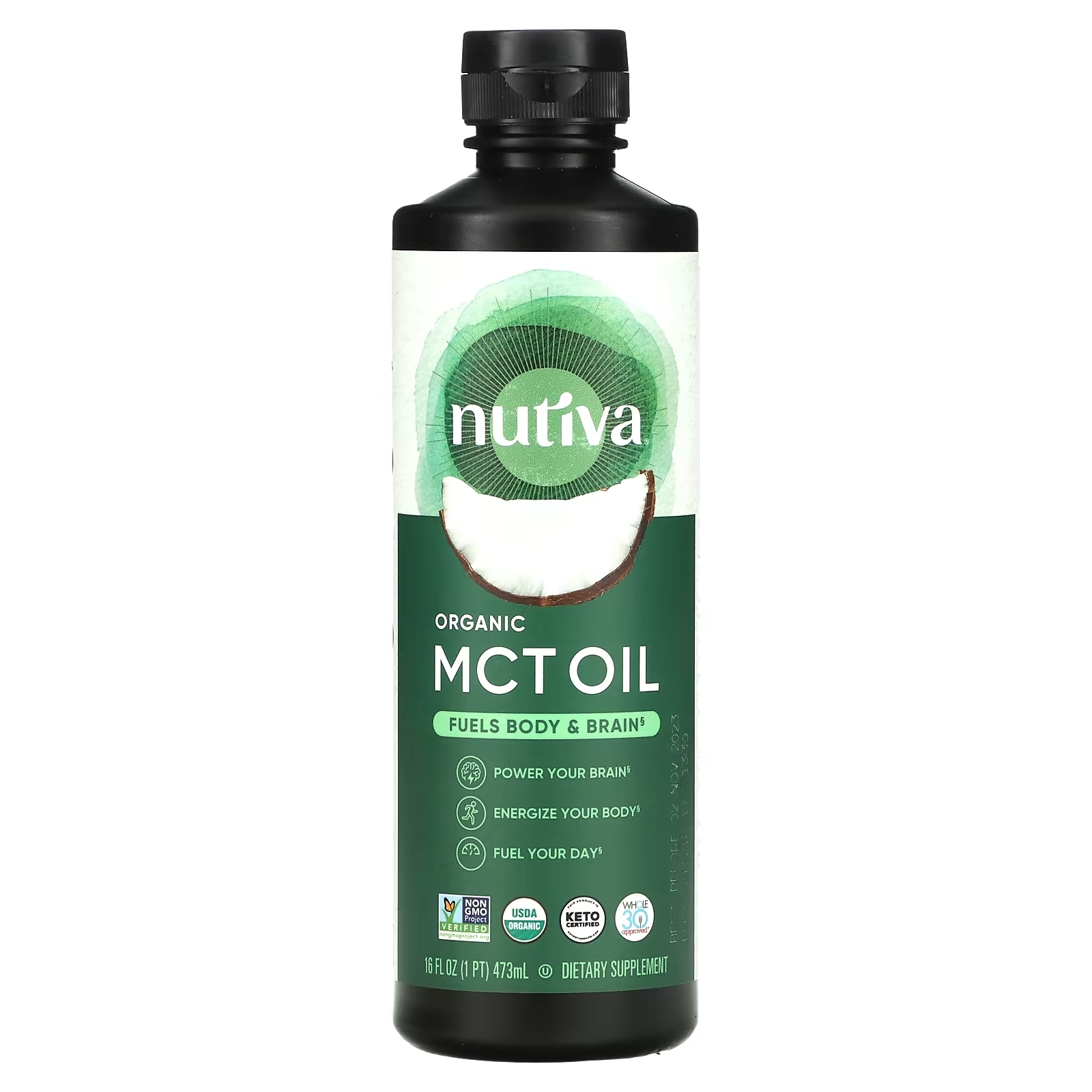 Органическое масло MCT Nutiva, 473 мл