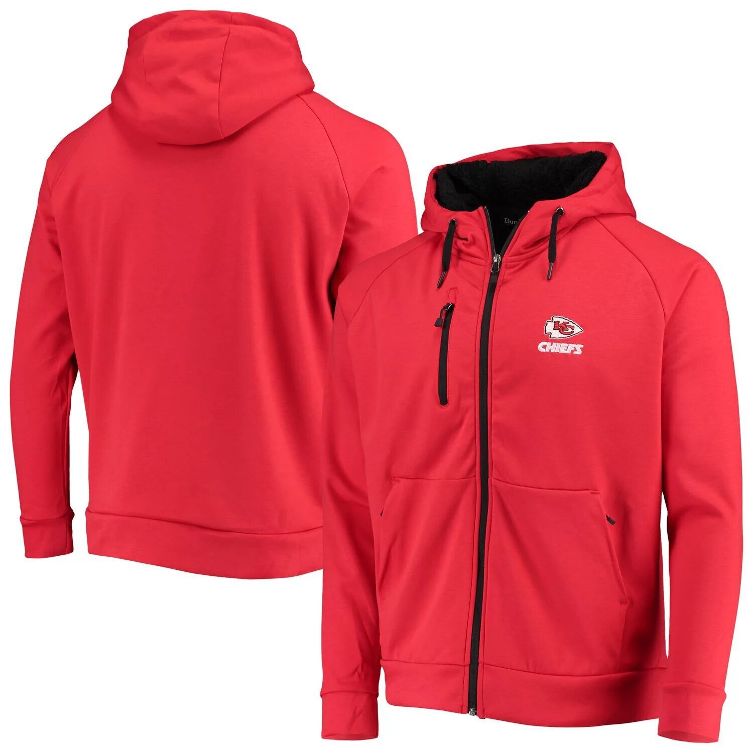 

Мужская красная толстовка реглан Dunbrooke Kansas City Chiefs Shag Tri-Blend с молнией во всю длину, Красный