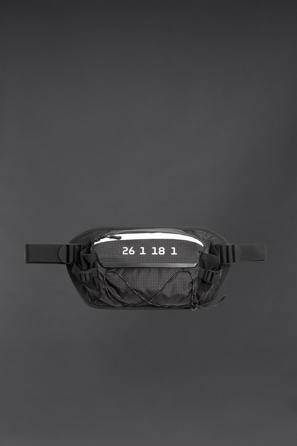 Нейлоновая поясная сумка ZARA, антрацитовый серый