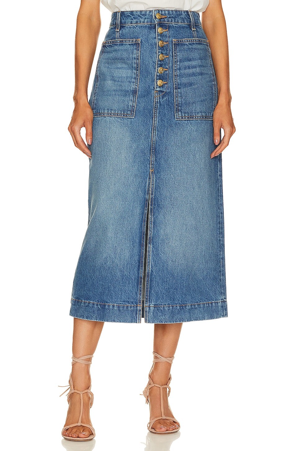 

Юбка Ulla Johnson The Bea, цвет Danube Medium Indigo Wash