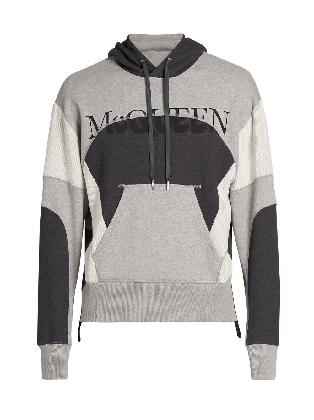 

Худи с логотипом в технике пэчворк Alexander McQueen, серый