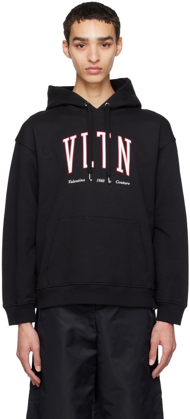 

Худи черного цвета с надписью VLTN Valentino, Черный