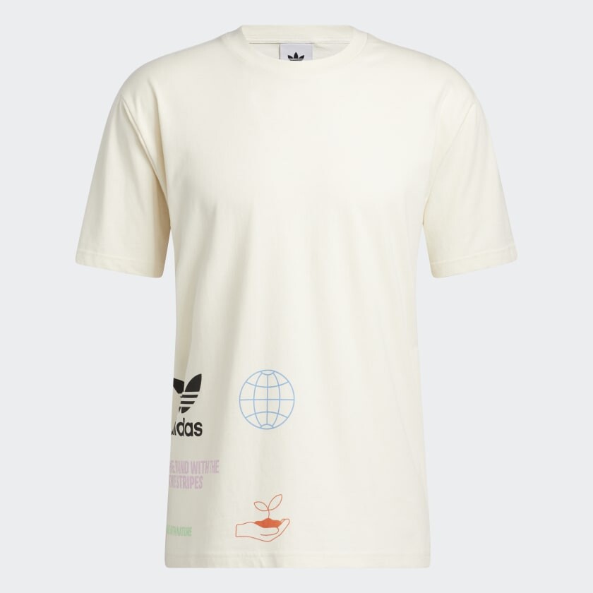 

Футболка Adidas Made with Nature Multi Logo, светло-бежевый/черный