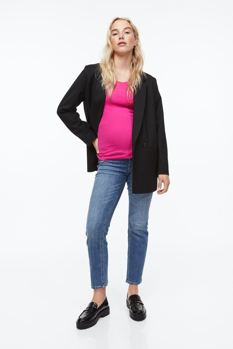 

Узкие прямые джинсы с высокой щиколоткой MAMA H&M, синий деним