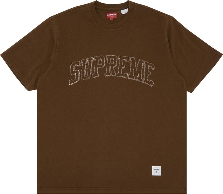 

Футболка Supreme Sketch Embroidered Short-Sleeve Top 'Brown', коричневый