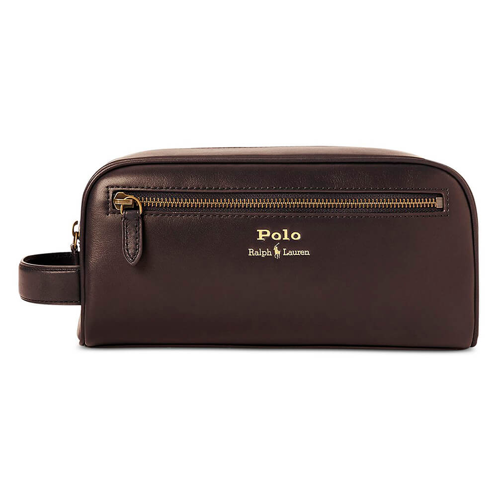 Дорожный футляр Polo Ralph Lauren Leather Travel, коричневый