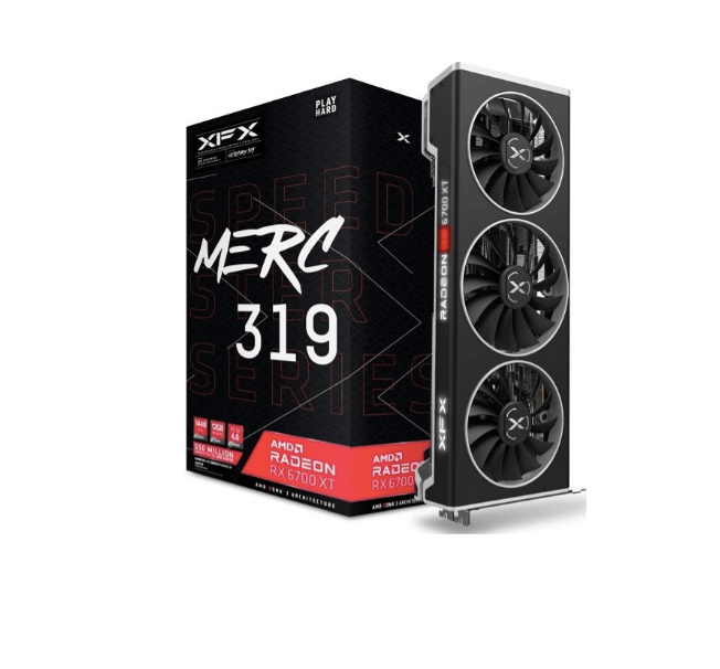 Видеокарта XFX Speedster MERC 319 AMD Radeon RX 6700 XT, 12Gb RX-67XTYTBDP - фото