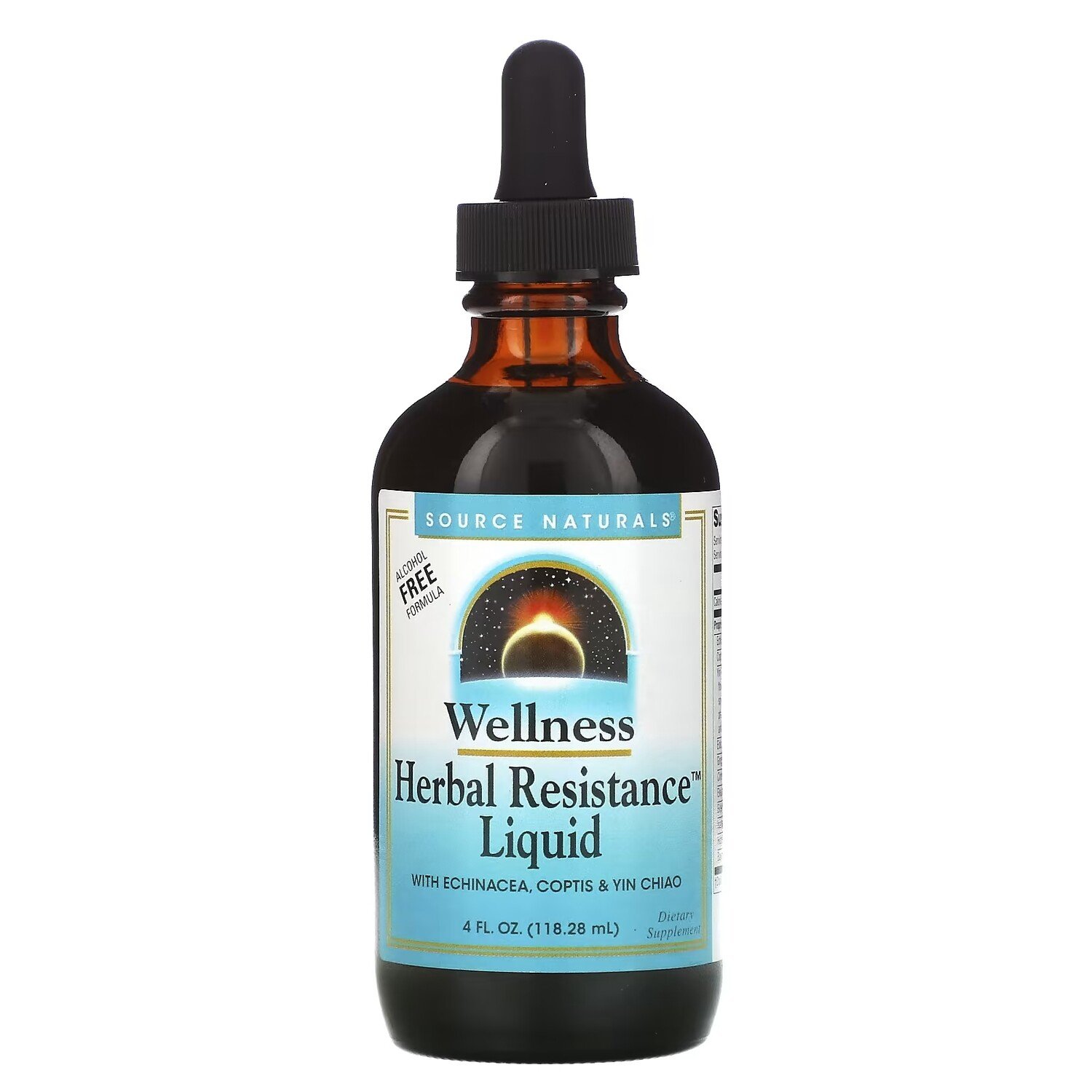 

Source Naturals Wellness травяная жидкость для повышения устойчивости с эхинацеей коптисом и инь цзяо без спирта, 118,28 мл