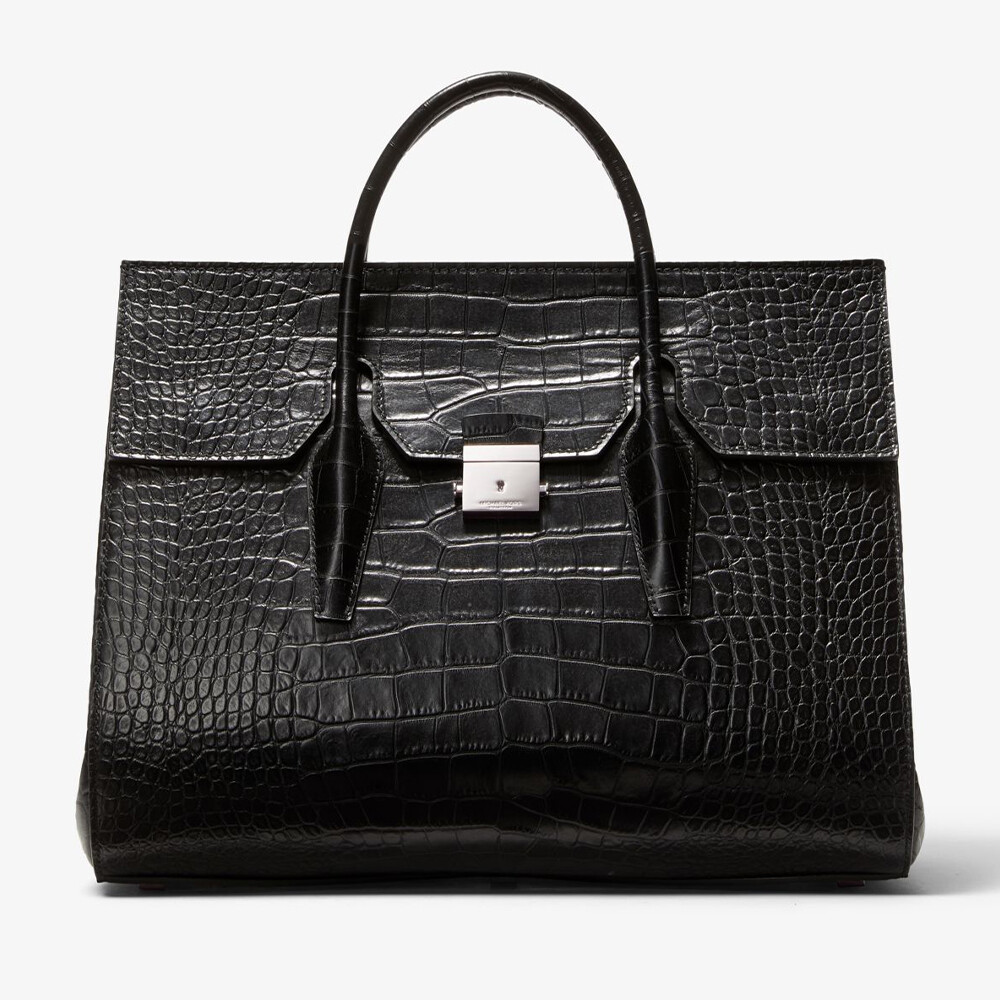 

Сумка Michael Kors Campbell Crocodile Embossed Leather Weekender, чёрный