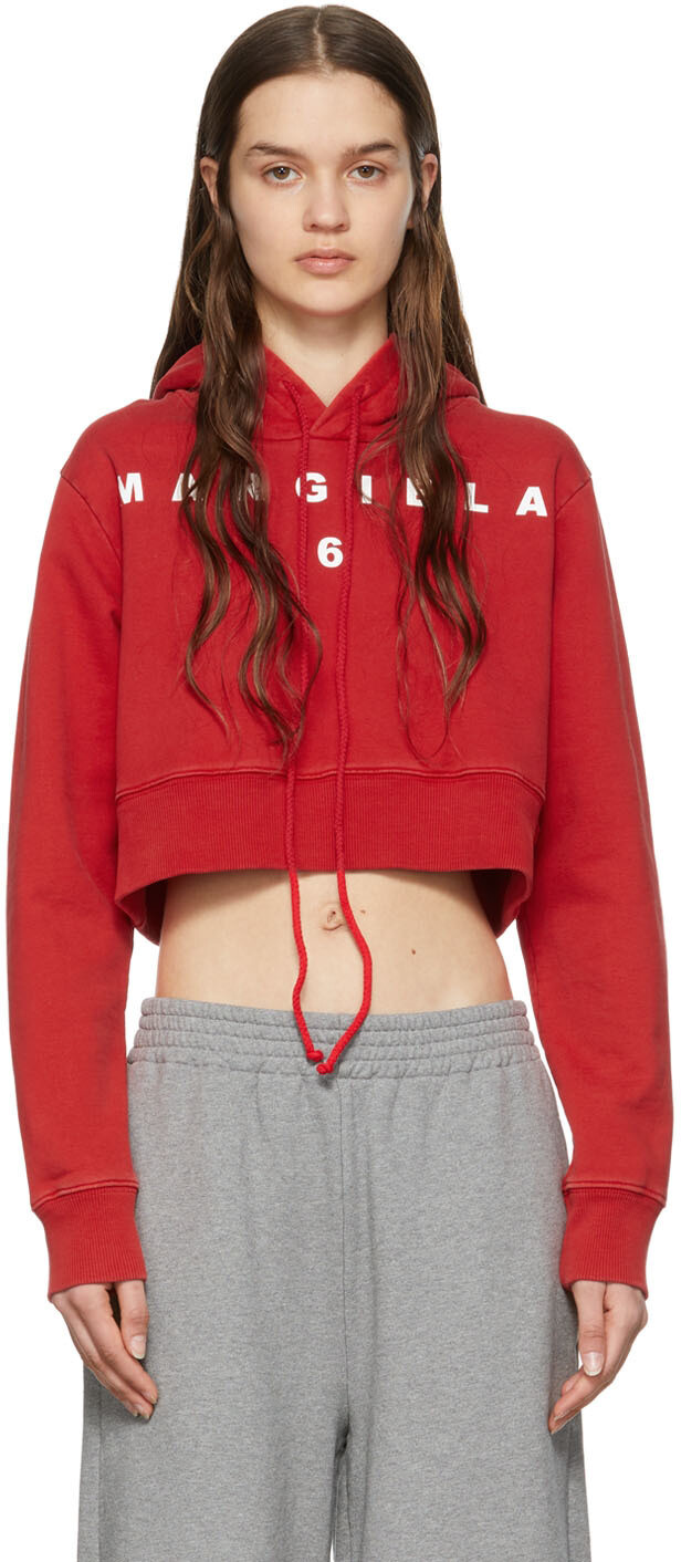 

SSENSE Эксклюзивная красная толстовка с капюшоном MM6 Maison Margiela