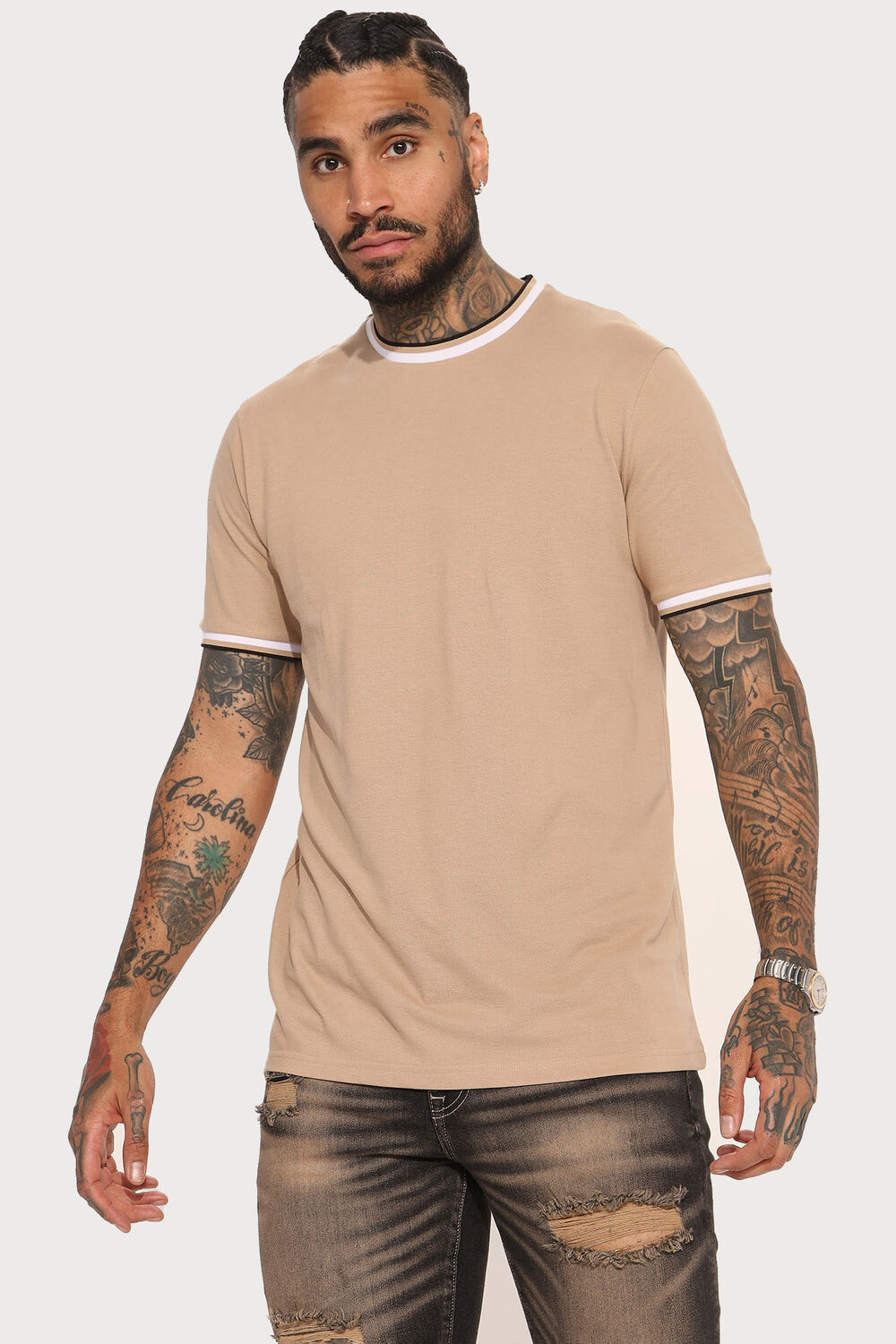 

Футболка Fashion Nova CKTS8014, песочный, Бежевый
