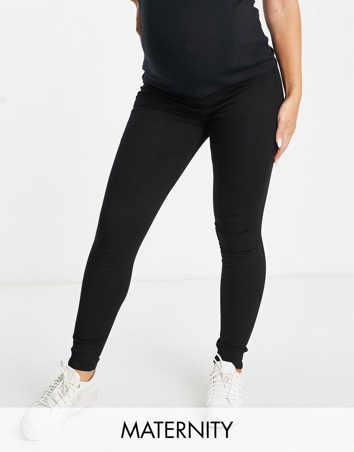 

Черные джинсы с завышенной талией Topshop Maternity Joni