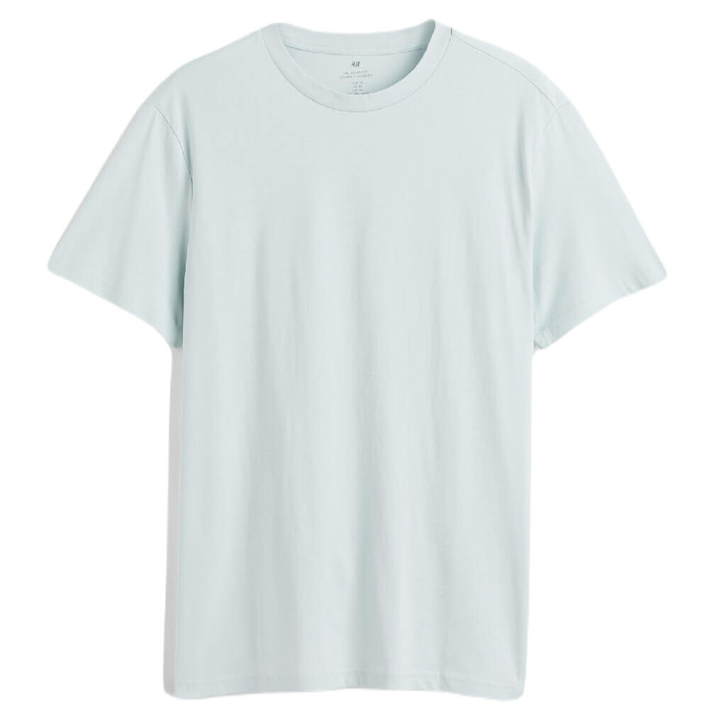 

Футболка H&M Regular Fit Crew-neck, светло-бирюзовый