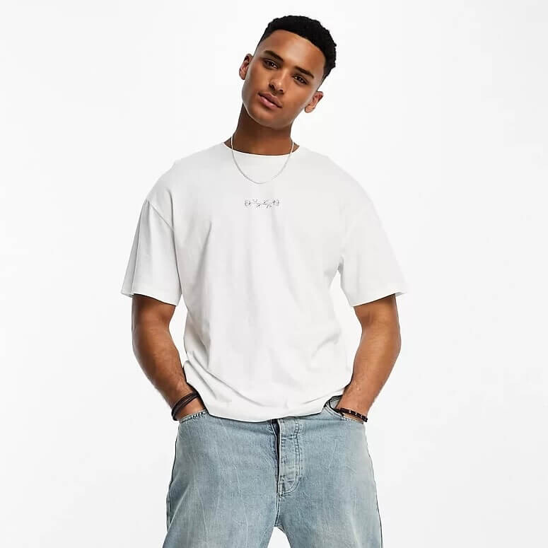 

Футболка Jack & Jones Originals Oversized With Rose Back Print, белый
