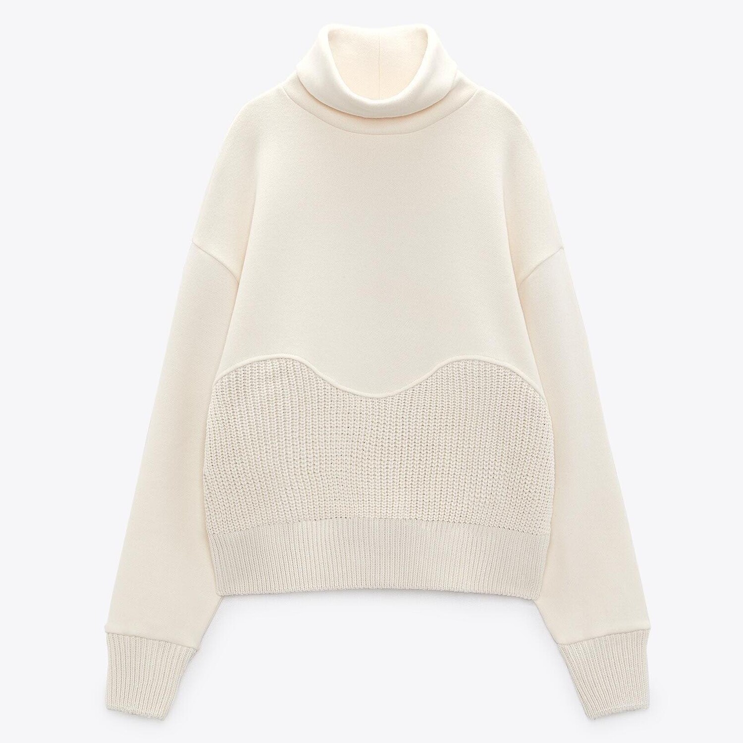 

Свитер Zara Contrast, кремовый