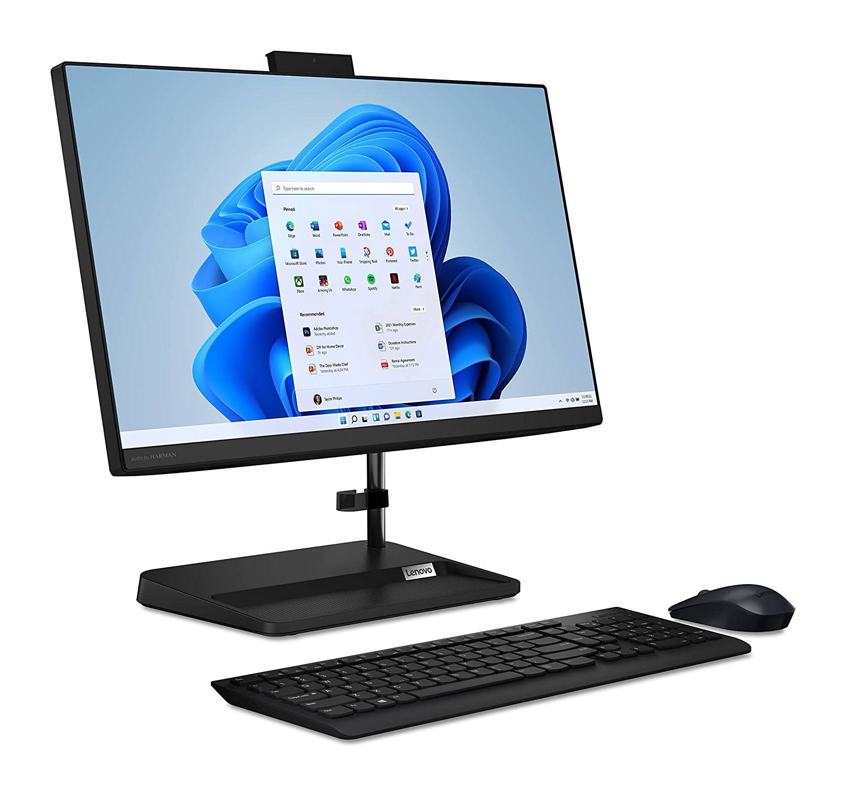 Моноблок Lenovo IdeaCentre AIO 3i 22", Intel Core i3-1115G4, FHD сенсорный, 8Гб, 256Гб, DVD-RW, английская клавиатура - фото