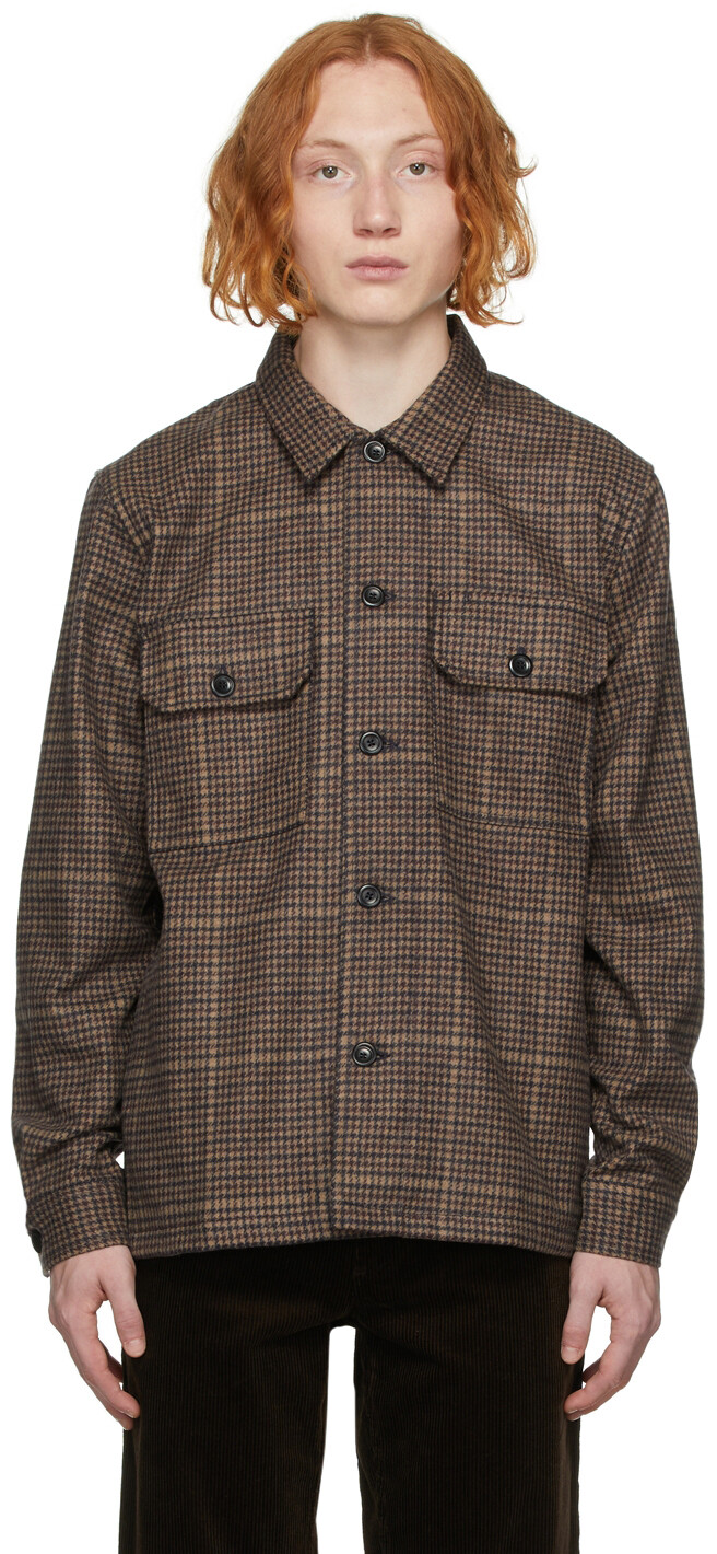 

Серо-коричневая шерстяная рубашка Kyle Utility Norse Projects