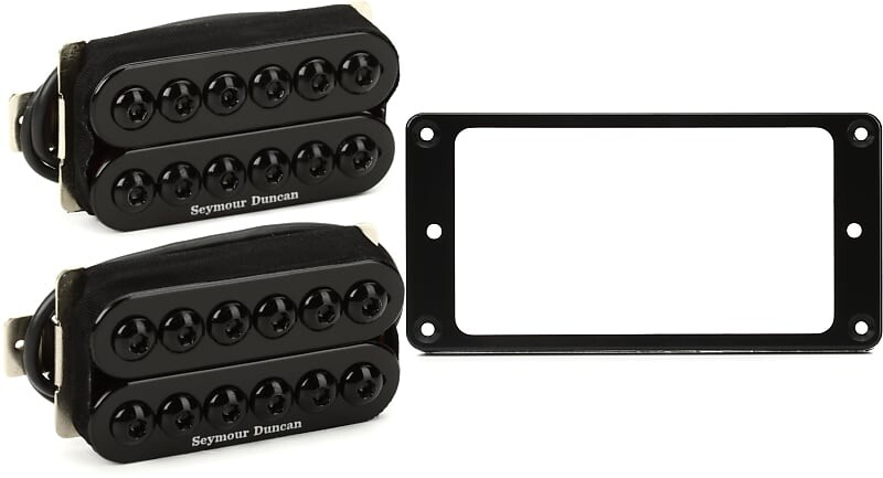

Набор звукоснимателей Seymour Duncan Invader Humbucker из 2 предметов — черный Комплект с аксессуарами Gibson Монтажное кольцо звукоснимателя на грифе — черный