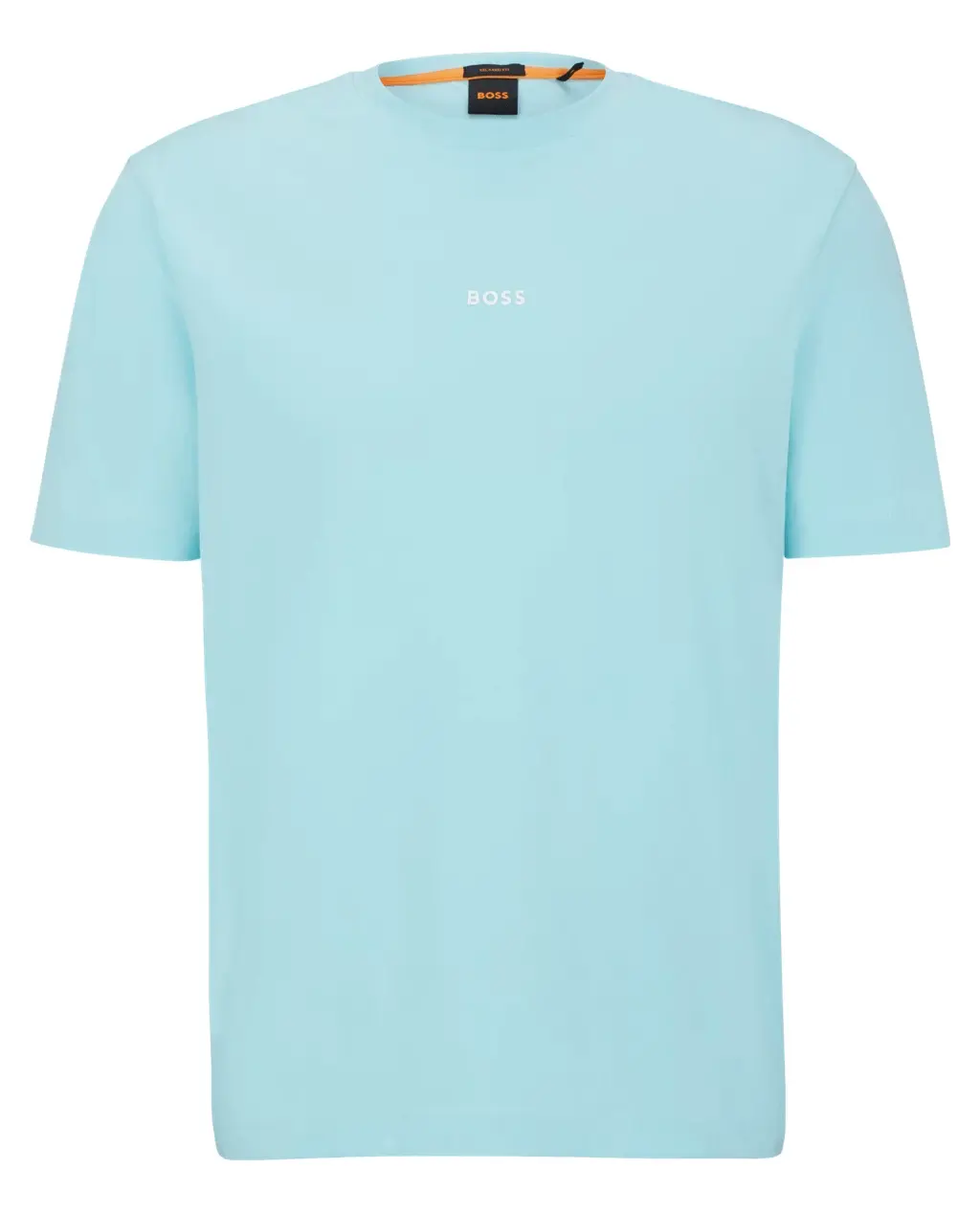 

Футболка Boss Relaxed-fit In Stretch Cotton With Logo Print, светло-голубой