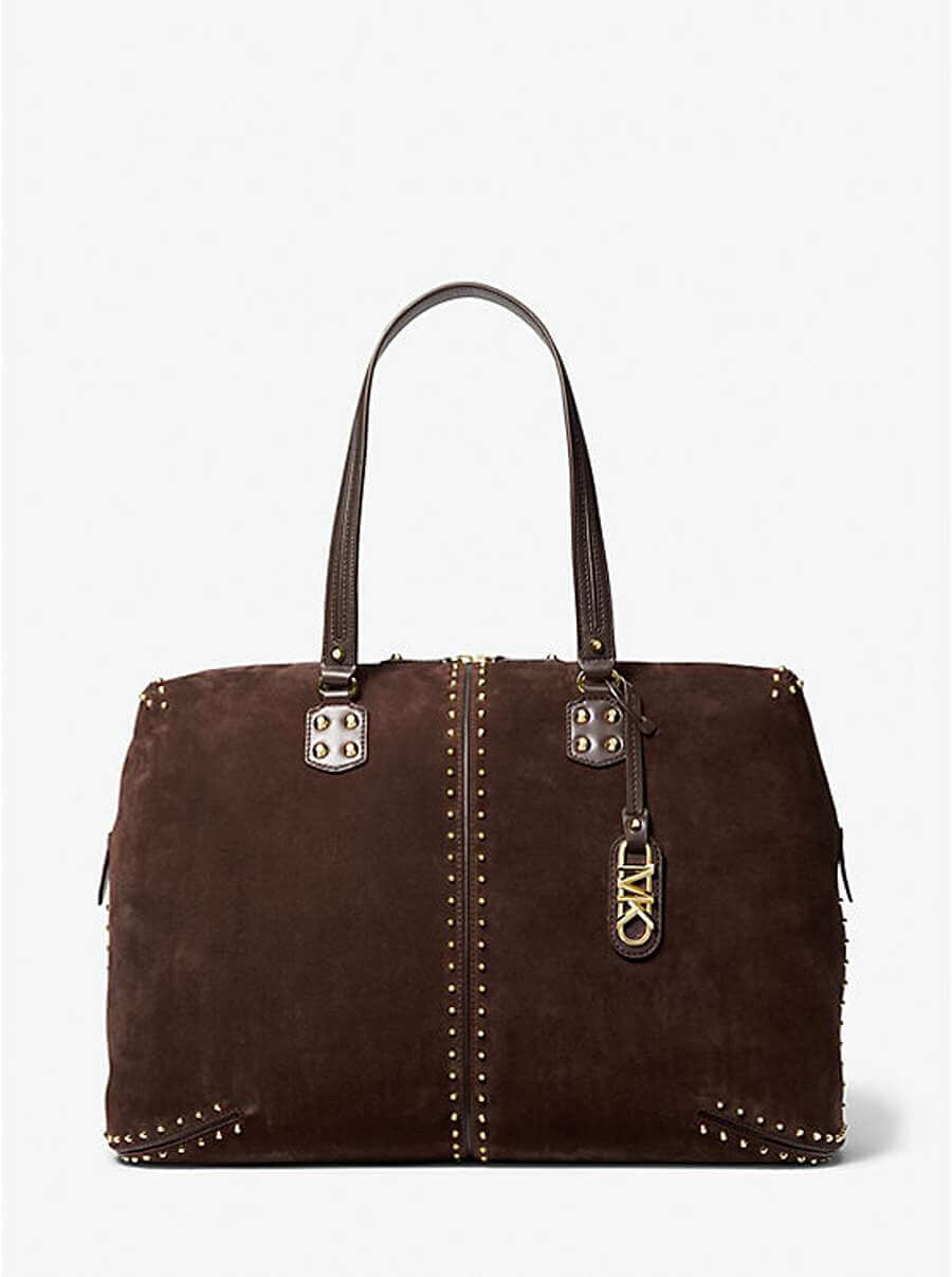 

Сумка Michael Michael Kors Astor Extra-Large Studded Suede Weekender, шоколадный