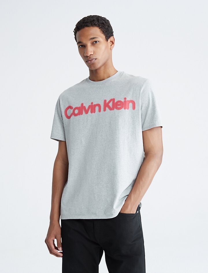 

Футболка с круглым вырезом Blur Logo Calvin Klein, серый